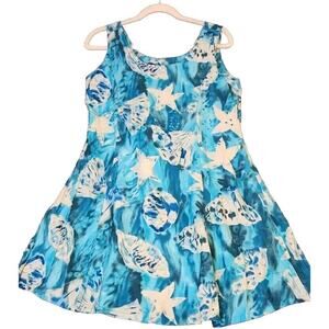 Big Hed Designs Womens Floral Hawaiian Tropical Mini Dress Multicolor Size Large